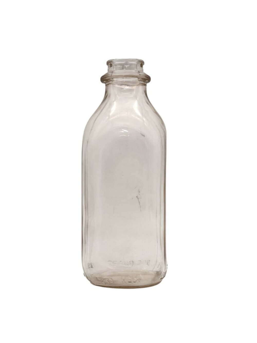 Vintage Clear Duraglas Glass Milk Bottle One Quart 32 oz. Embossed Details 9" - Picture 3 of 12